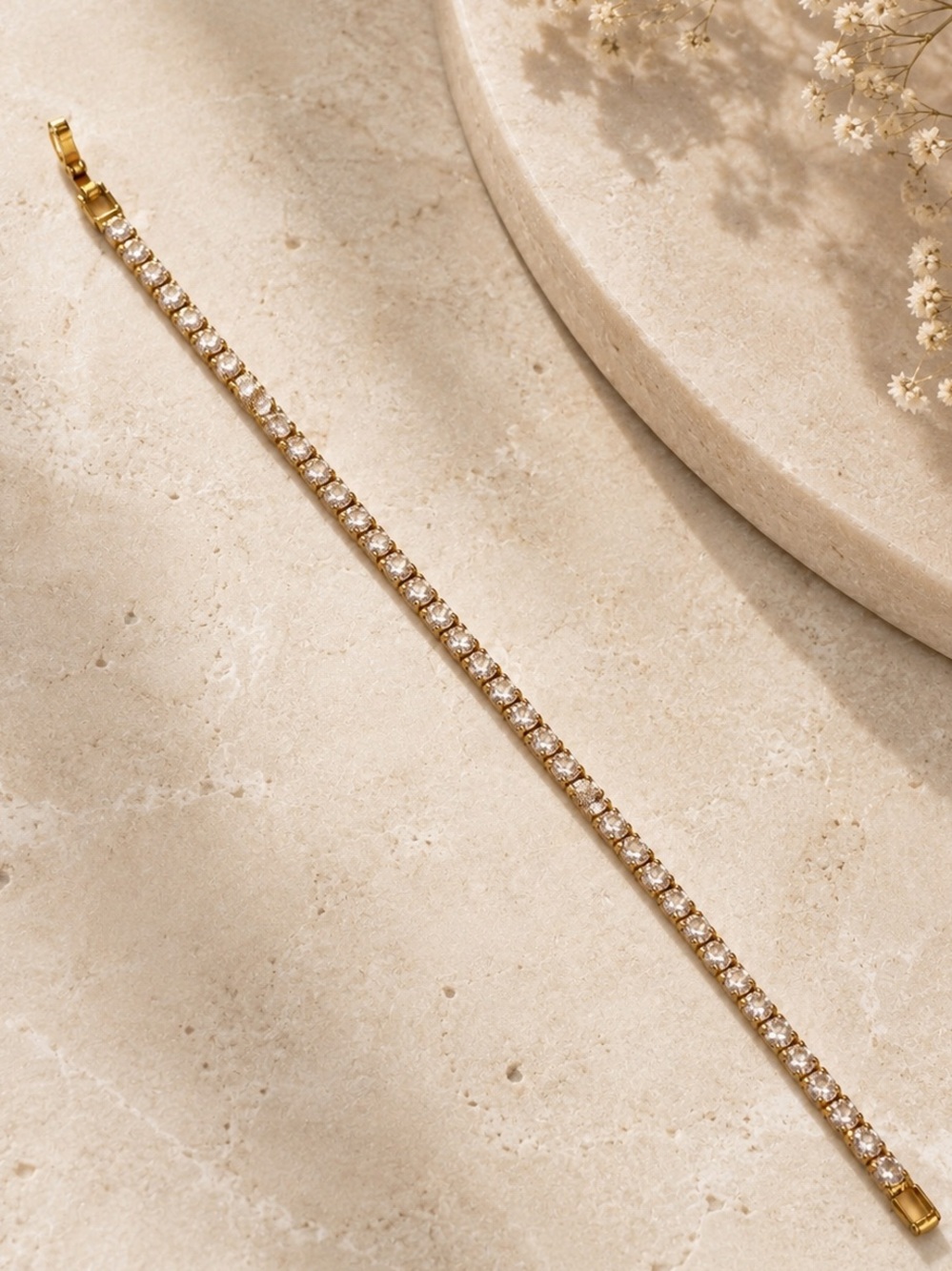 Gold Crystal Tennis Bracelet - Women's Jewelry